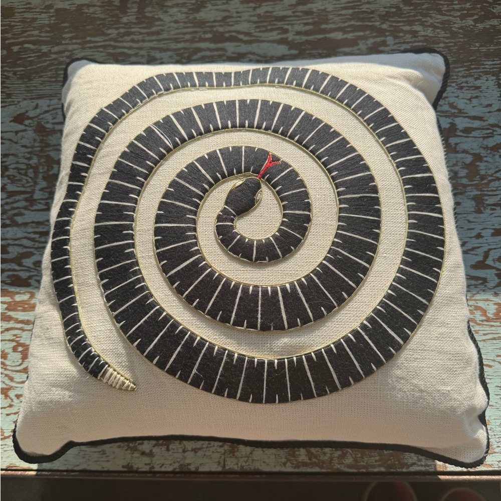 Jonathan Adler's Eden Coil Embroidered Pillow ( 16" square )